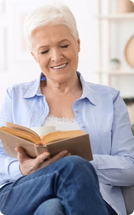 Person reading a book