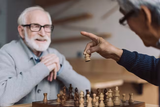Chess board representing focused thinking