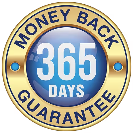 365 day money back guarantee badge
